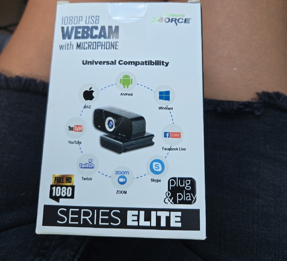 1080P USB Webcam with Microphone - Black - Picture 3 of 4